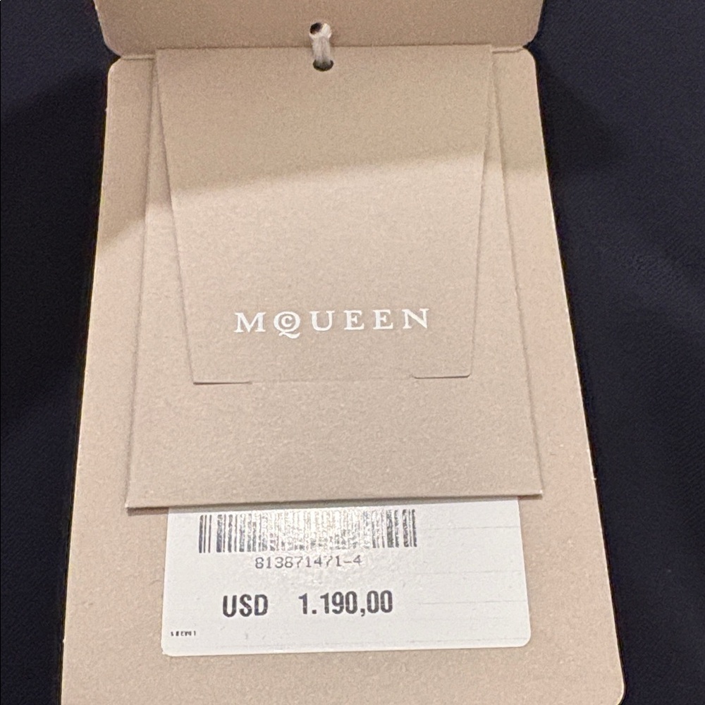 NWT [Alexander McQueen] Kickback Wool Straight Trousers Navy Women’s EU 42/US 28 - Picture 16 of 16